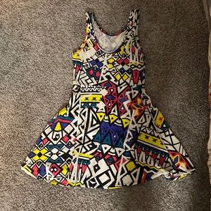 Mixed pattern dress